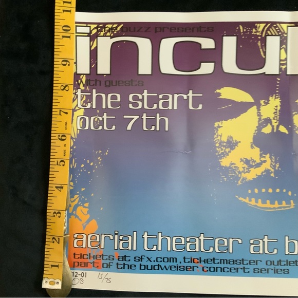 2001 INCUBUS & THE START Concert Poster Jermaine Rogers 2001 Offset Collection - Picture 5 of 9